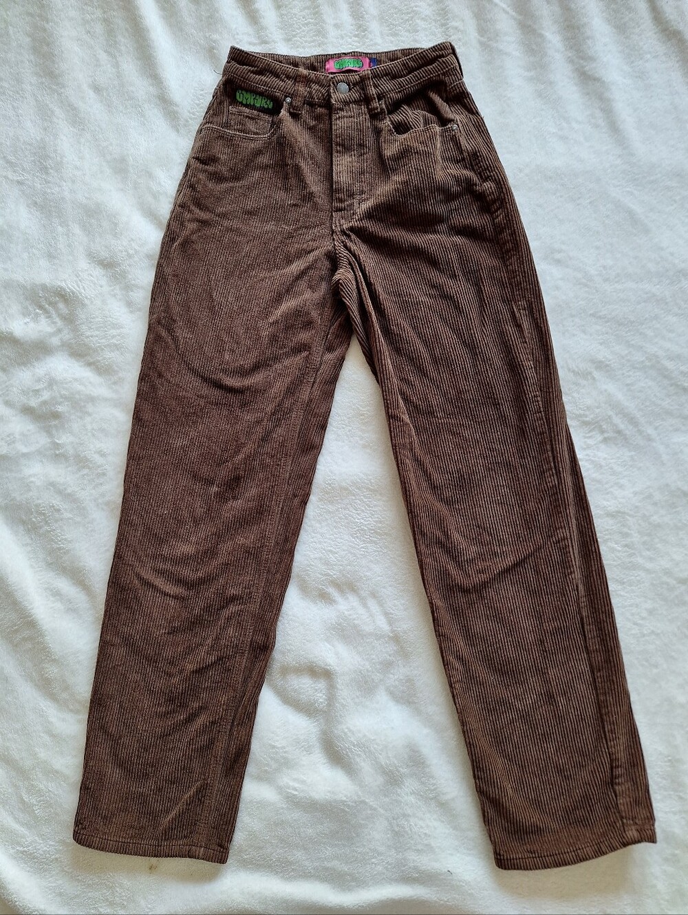 Empyre Tori 90s Skate Corduroy Pants Brown Wide Leg Skateboarding Women's Size 0